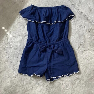 Vineyard vines navy strapless romper 100% cotton size XS
